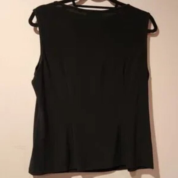 DRESSBARN collection blouse black sleeveless with keyhole neckline size Large - Picture 4 of 5